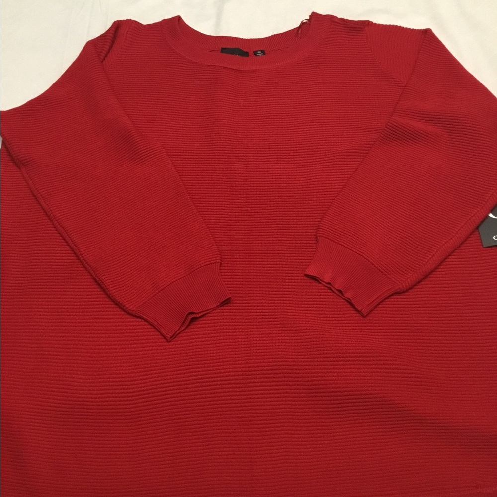 Cyrus Bold Red Ribbed Sweater - Picture 13 of 14